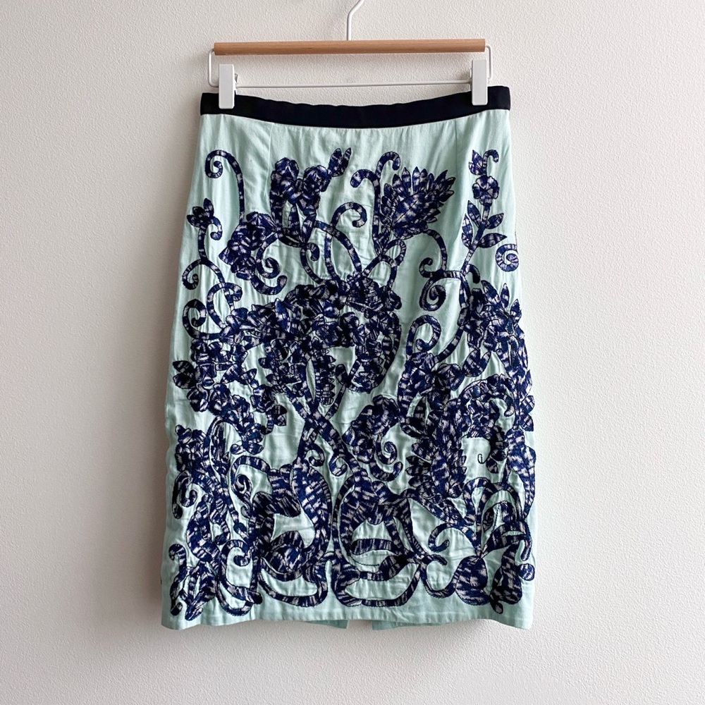 Anthropologie Moulinette Soeurs Floral Embroidered Skirt